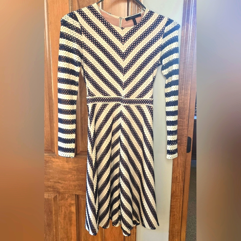 BCBG MaxAzria blue/cream dress is XS